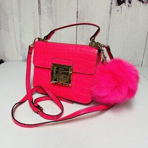 Aldo Ladies Hot Pink Purse Small Bag Detachable Gold Straps